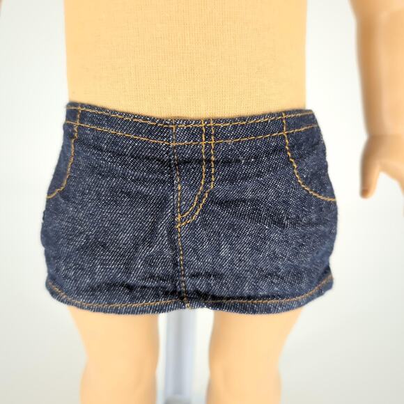 Unbranded Dark Wash Jeans Denim Mini Micro Pull On Skirt for 18" Dolls -GUC - Picture 5 of 9